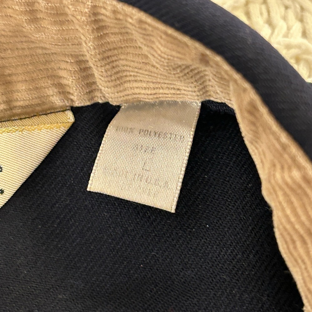 Vintage Cabelas Men's Large Navy Blue Button Down Work Shirt Corduroy Collar - Picture 4 of 6